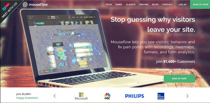 网页/专题页/landingpage分析工具Mouseflow